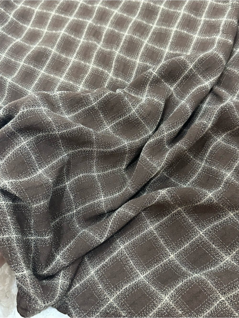 Vintage GAP Brown Diamond-Grid Midi Skirt - Picture 6 of 6